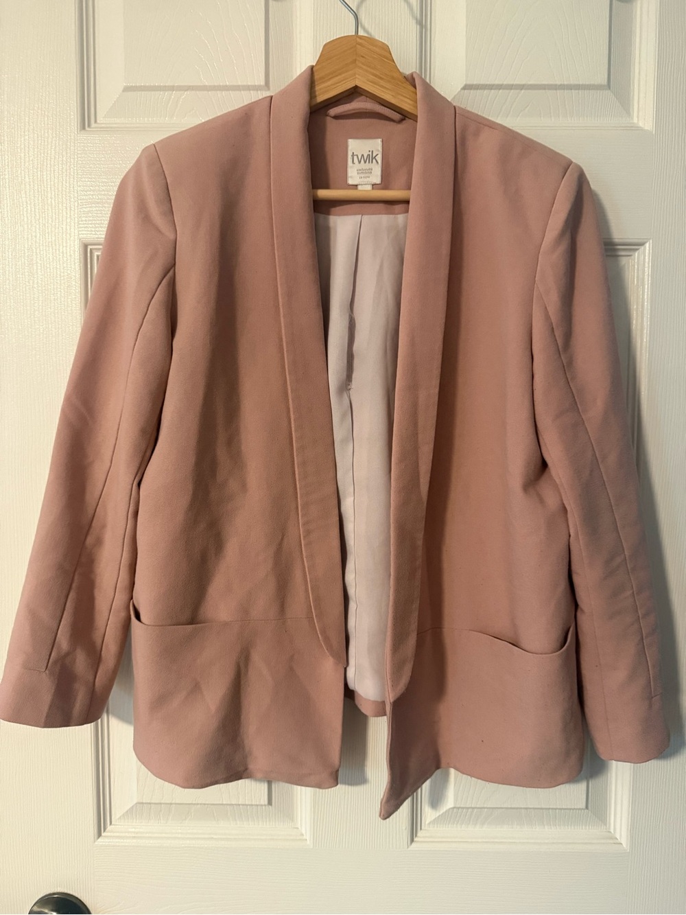 twik Dusty Rose Open Front Blazer